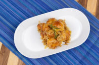 Bobalky with Sauerkraut Bobalky with Sauerkraut: glazed dough pieces over sauerkraut strands, garnished with rosemary, on a white oval plate.
