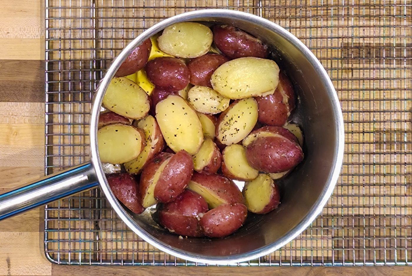 Baby Red Potatoes with Butter - Final Phase of Baby Red Potatoes with Butter Preparation