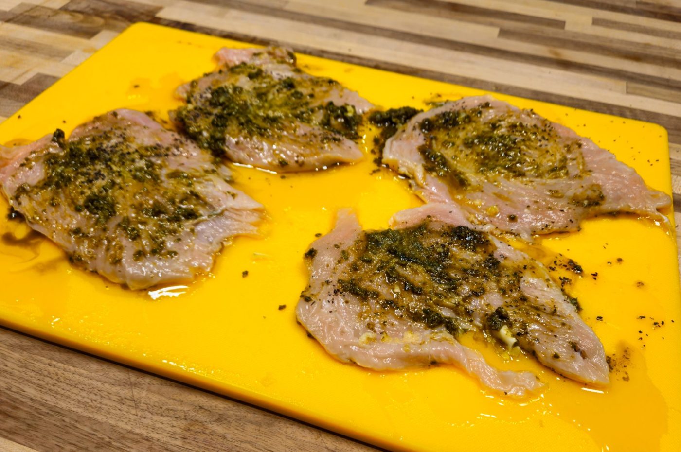 Pesto Chicken Breasts - Meat Preparation