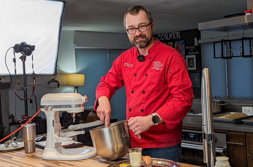 Tom the Chef cooking in his kitchen