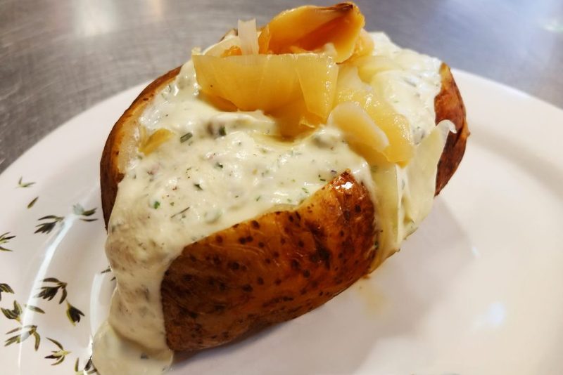 Baked Potato with Herb Sour Cream