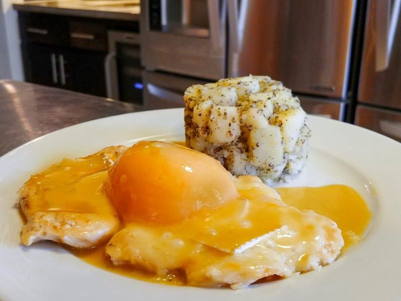 Chicken Breasts with Peach and Cheese