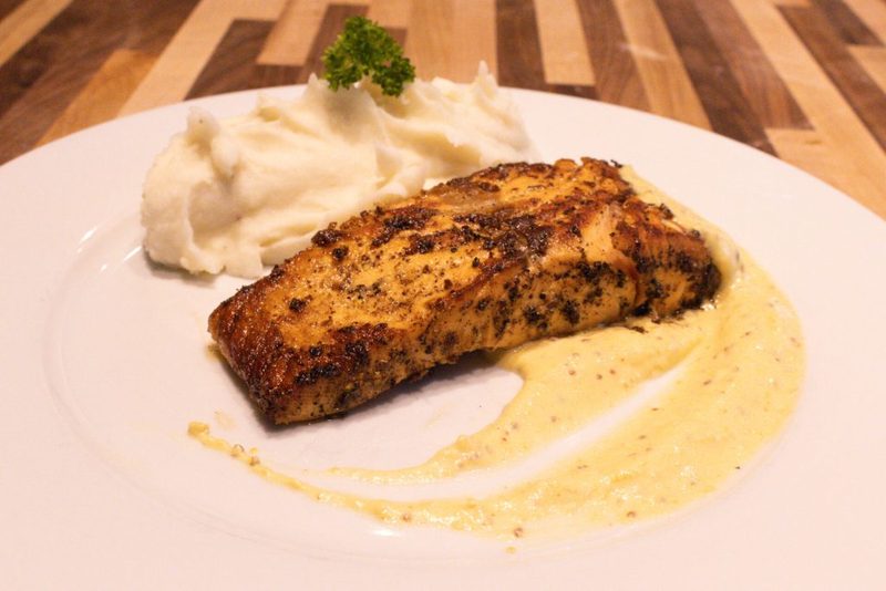 Salmon in Mustard Sauce