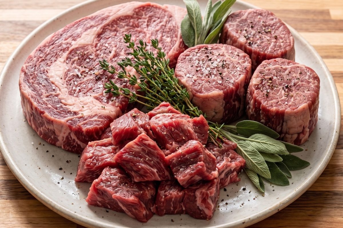 Beef, Lamb, Venison (steaks, chops, roast)