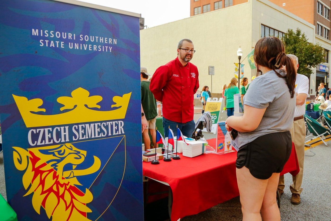 Tom Slepicka (aka Tom the Chef) is representing the Czech Semester of Missouri Southern State University in Joplin at the Farmers Market during Czech Semester 2022.